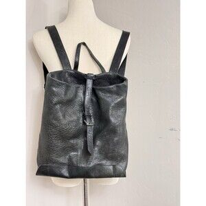 Maxon Collection Black Pebbled Leather Backpack Purse Handmade in Italy